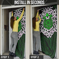 Vegvisir Door Cover with Green Dragons and Norse Knots Viking Protection Tribute - Wonder Print Shop