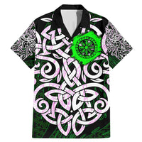 Vegvisir Family Matching Mermaid Dress and Hawaiian Shirt with Green Dragons and Norse Knots Viking Protection Tribute - Wonder Print Shop