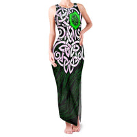 Vegvisir Family Matching Tank Maxi Dress and Hawaiian Shirt with Green Dragons and Norse Knots Viking Protection Tribute - Wonder Print Shop