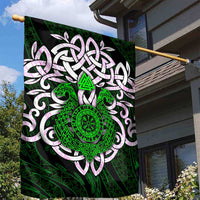 Vegvisir Garden Flag with Green Dragons and Norse Knots Viking Protection Tribute - Wonder Print Shop