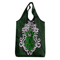 Vegvisir Grocery Bag with Green Dragons and Norse Knots Viking Protection Tribute - Wonder Print Shop