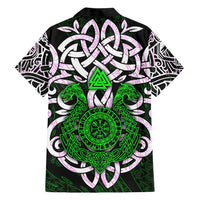 Vegvisir Hawaiian Shirt with Green Dragons and Norse Knots Viking Protection Tribute - Wonder Print Shop
