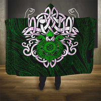 Vegvisir Hooded Blanket with Green Dragons and Norse Knots Viking Protection Tribute - Wonder Print Shop