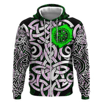 Vegvisir Hoodie with Green Dragons and Norse Knots Viking Protection Tribute - Wonder Print Shop