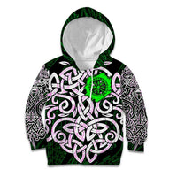 Vegvisir Kid Hoodie with Green Dragons and Norse Knots Viking Protection Tribute - Wonder Print Shop