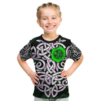 Vegvisir Kid T Shirt with Green Dragons and Norse Knots Viking Protection Tribute - Wonder Print Shop