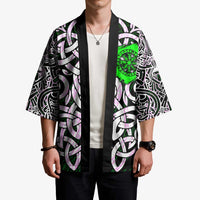 Vegvisir Kimono with Green Dragons and Norse Knots Viking Protection Tribute - Wonder Print Shop