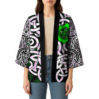 Vegvisir Kimono with Green Dragons and Norse Knots Viking Protection Tribute - Wonder Print Shop