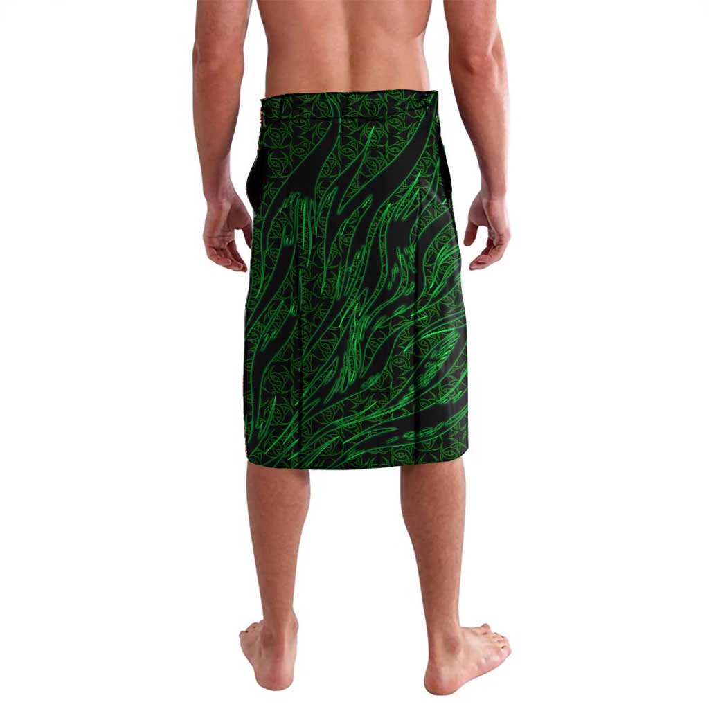 Vegvisir Lavalava with Green Dragons and Norse Knots Viking Protection Tribute - Wonder Print Shop