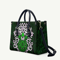 Vegvisir Leather Bag with Green Dragons and Norse Knots Viking Protection Tribute - Wonder Print Shop