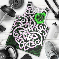Vegvisir Men Tank Top with Green Dragons and Norse Knots Viking Protection Tribute - Wonder Print Shop
