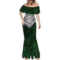 Vegvisir Mermaid Dress with Green Dragons and Norse Knots Viking Protection Tribute - Wonder Print Shop