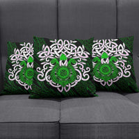 Vegvisir Pillow Cover with Green Dragons and Norse Knots Viking Protection Tribute - Wonder Print Shop
