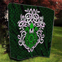 Vegvisir Quilt with Green Dragons and Norse Knots Viking Protection Tribute - Wonder Print Shop