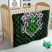 Vegvisir Quilt with Green Dragons and Norse Knots Viking Protection Tribute - Wonder Print Shop