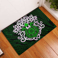 Vegvisir Rubber Doormat with Green Dragons and Norse Knots Viking Protection Tribute - Wonder Print Shop