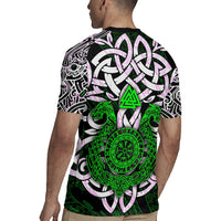 Vegvisir Rugby Jersey with Green Dragons and Norse Knots Viking Protection Tribute - Wonder Print Shop