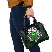 Vegvisir Shoulder Handbag with Green Dragons and Norse Knots Viking Protection Tribute - Wonder Print Shop