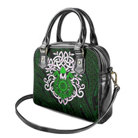 Vegvisir Shoulder Handbag with Green Dragons and Norse Knots Viking Protection Tribute - Wonder Print Shop