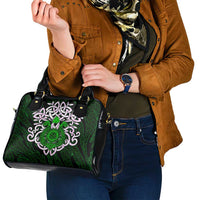 Vegvisir Shoulder Handbag with Green Dragons and Norse Knots Viking Protection Tribute - Wonder Print Shop