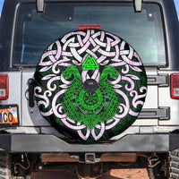 Vegvisir Spare Tire Cover with Green Dragons and Norse Knots Viking Protection Tribute - Wonder Print Shop