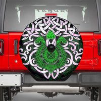 Vegvisir Spare Tire Cover with Green Dragons and Norse Knots Viking Protection Tribute - Wonder Print Shop