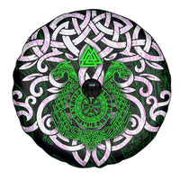 Vegvisir Spare Tire Cover with Green Dragons and Norse Knots Viking Protection Tribute - Wonder Print Shop