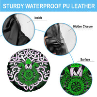 Vegvisir Spare Tire Cover with Green Dragons and Norse Knots Viking Protection Tribute - Wonder Print Shop