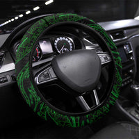 Vegvisir Steering Wheel Cover with Green Dragons and Norse Knots Viking Protection Tribute - Wonder Print Shop
