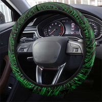 Vegvisir Steering Wheel Cover with Green Dragons and Norse Knots Viking Protection Tribute - Wonder Print Shop