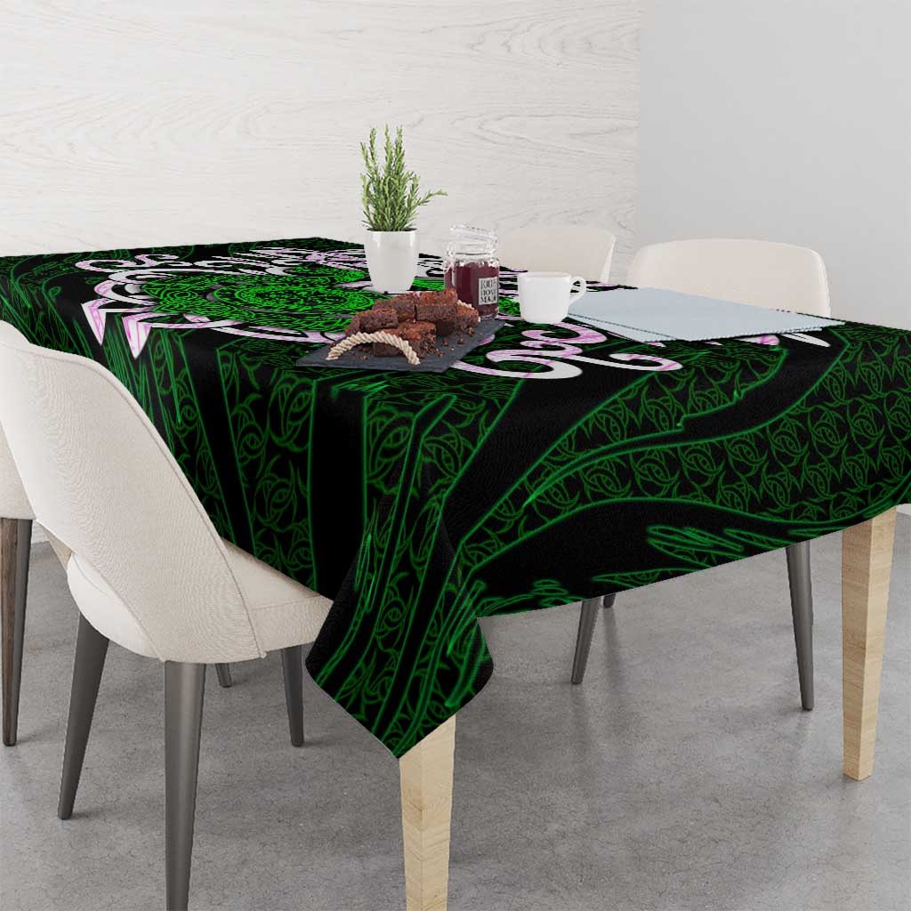 Vegvisir Tablecloth with Green Dragons and Norse Knots Viking Protection Tribute - Wonder Print Shop