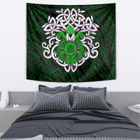 Vegvisir Tapestry with Green Dragons and Norse Knots Viking Protection Tribute - Wonder Print Shop
