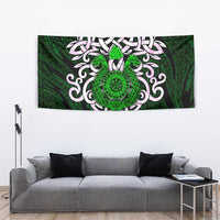 Vegvisir Tapestry with Green Dragons and Norse Knots Viking Protection Tribute - Wonder Print Shop