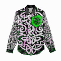Vegvisir Women Casual Shirt with Green Dragons and Norse Knots Viking Protection Tribute - Wonder Print Shop