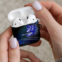 Fenrir AirPods Case with Blue Wolf, Runes and Ragnarok End of Gods Tribute - Wonder Print Shop