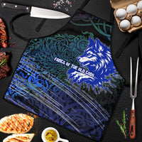 Fenrir Apron with Blue Wolf, Runes and Ragnarok End of Gods Tribute - Wonder Print Shop