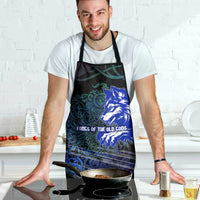Fenrir Apron with Blue Wolf, Runes and Ragnarok End of Gods Tribute - Wonder Print Shop