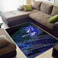 Fenrir Area Rug with Blue Wolf, Runes and Ragnarok End of Gods Tribute - Wonder Print Shop