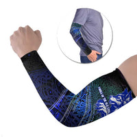 Fenrir Arm Sleeves with Blue Wolf, Runes and Ragnarok End of Gods Tribute - Wonder Print Shop