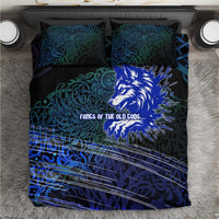 Fenrir Bedding Set with Blue Wolf, Runes and Ragnarok End of Gods Tribute - Wonder Print Shop