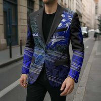 Fenrir Blazer with Blue Wolf, Runes and Ragnarok End of Gods Tribute - Wonder Print Shop
