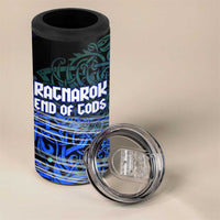 Fenrir 4 in 1 Can Cooler Tumbler with Blue Wolf, Runes and Ragnarok End of Gods Tribute - Wonder Print Shop