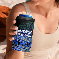 Fenrir 4 in 1 Can Cooler Tumbler with Blue Wolf, Runes and Ragnarok End of Gods Tribute - Wonder Print Shop