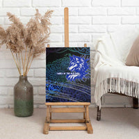 Fenrir Canvas Wall Art with Blue Wolf, Runes and Ragnarok End of Gods Tribute - Wonder Print Shop