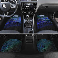 Fenrir Car Mats with Blue Wolf, Runes and Ragnarok End of Gods Tribute - Wonder Print Shop