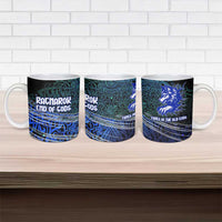 Fenrir Ceramic Mug with Blue Wolf, Runes and Ragnarok End of Gods Tribute - Wonder Print Shop