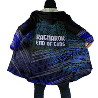 Fenrir Cloak with Blue Wolf, Runes and Ragnarok End of Gods Tribute - Wonder Print Shop