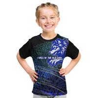 Fenrir Kid T Shirt with Blue Wolf, Runes and Ragnarok End of Gods Tribute - Wonder Print Shop