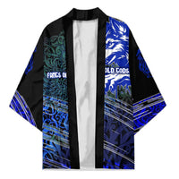 Fenrir Kimono with Blue Wolf, Runes and Ragnarok End of Gods Tribute - Wonder Print Shop