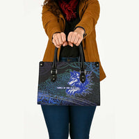 Fenrir Leather Bag with Blue Wolf, Runes and Ragnarok End of Gods Tribute - Wonder Print Shop